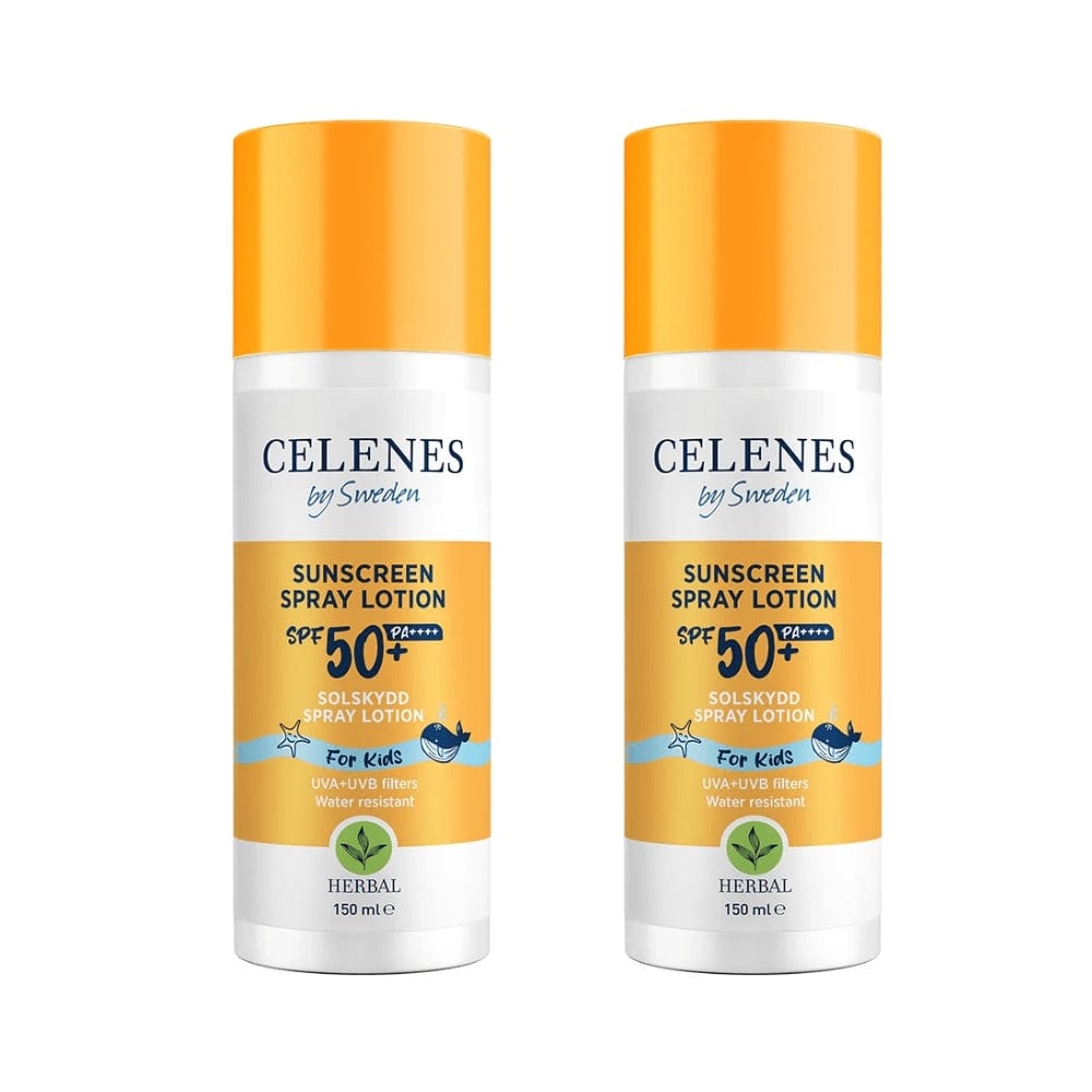 Celenes by Sweden Herbal Sunscreen Spray Lotion for Kids 50 Spf 150 ml / 5 fl oz -2 Pack