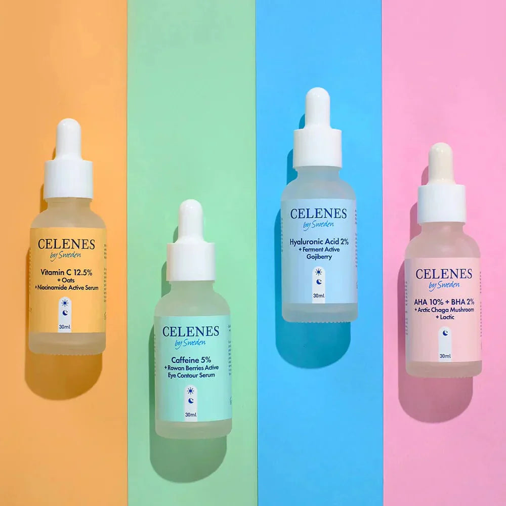 Celenes by Sweden Rena Caffeine 5% + Rowan Berries Active Eye Contour Serum 30 ml -3 Pack