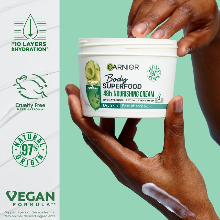 Garnier Superfood Avocado & Omega 6 Superfood Nourishing Body Cream 380ml