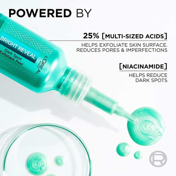 Loreal Paris Bright Reveal Anti Dark Spot Exfoliant Regenerating Peeling Serum 25 ml 2 Pack