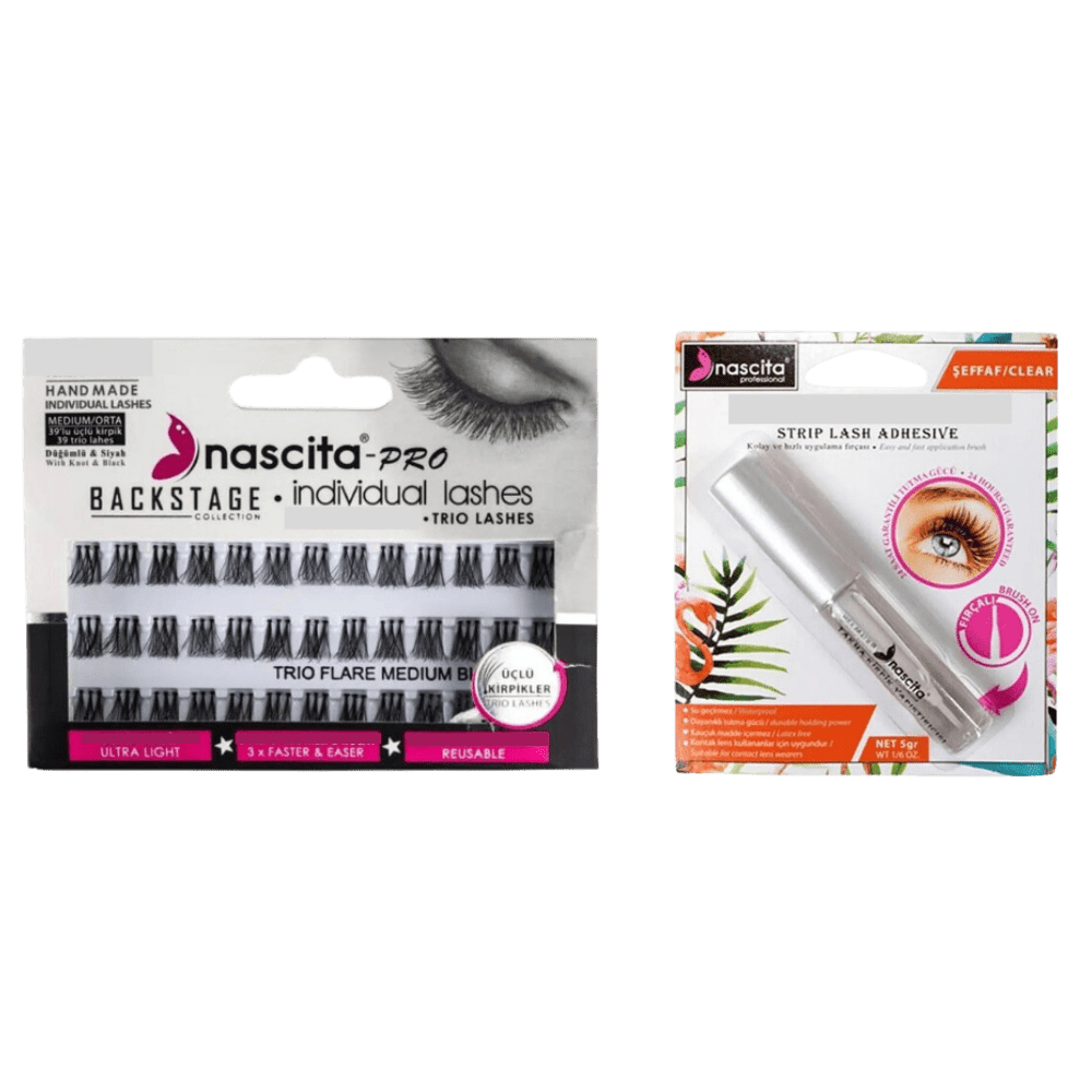 Nascita False Eyelash Trio - Medium +Nascita Transparent False Eyelash Adhesive 5gr - 08