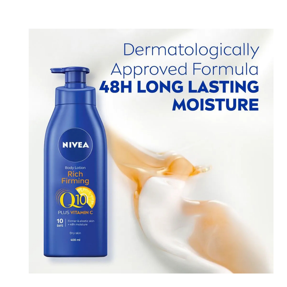 Nivea Q10 + Vitamin C Firming Body Lotion for Dry Skin 400ml / 13.5 fl oz