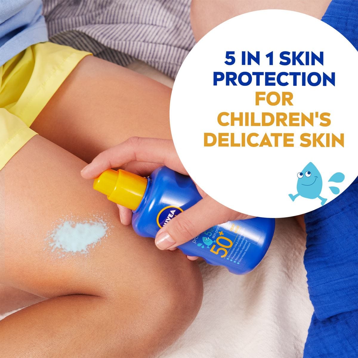 Nivea Sun Kids Protect & Care Coloured Sun Cream Spray SPF50+ 200ml / 6.8 fl.oz - 2 Pack