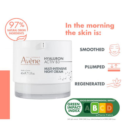 Avene Hyaluron Activ B3 Night Cream 40 ml -2 Pack