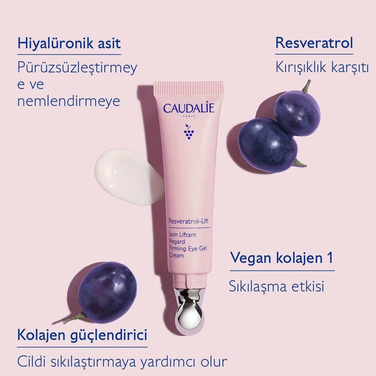 Caudalie Resveratrol-lift Firming Eye Gel Cream 15 ml -2 Pack