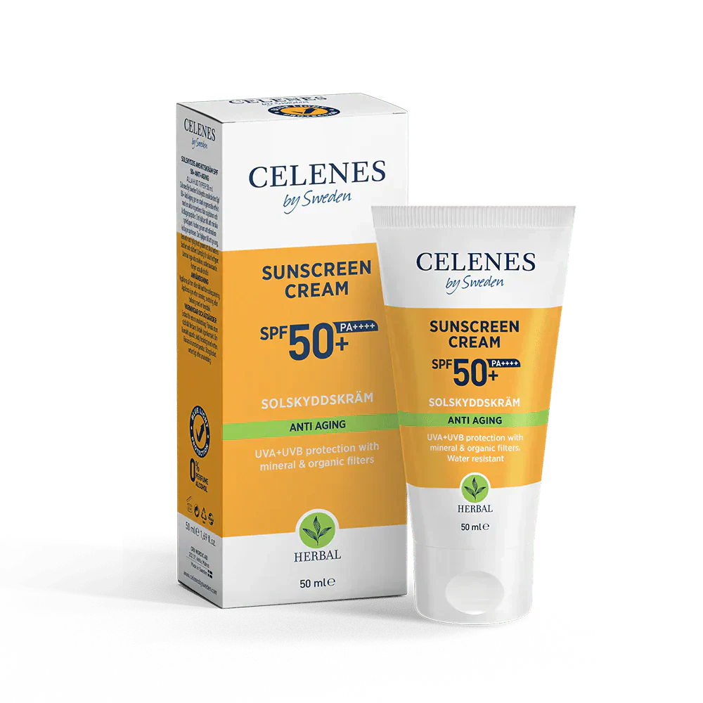 Celenes by Sweden Herbal Sunscreen Face Cream Spf Anti Aging 50 Spf  50 ml / 1.7 fl oz
