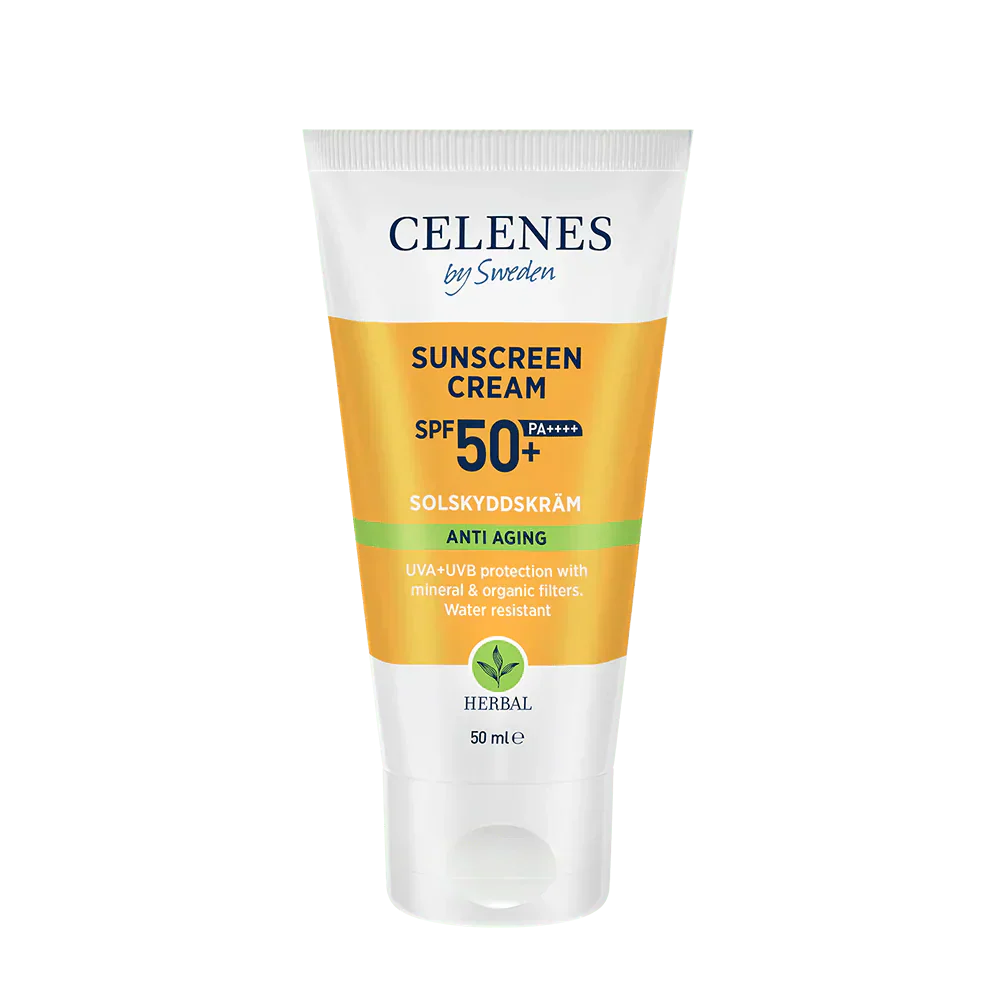 Celenes by Sweden Herbal Sunscreen Face Cream Spf Anti Aging 50 Spf  50 ml / 1.7 fl oz