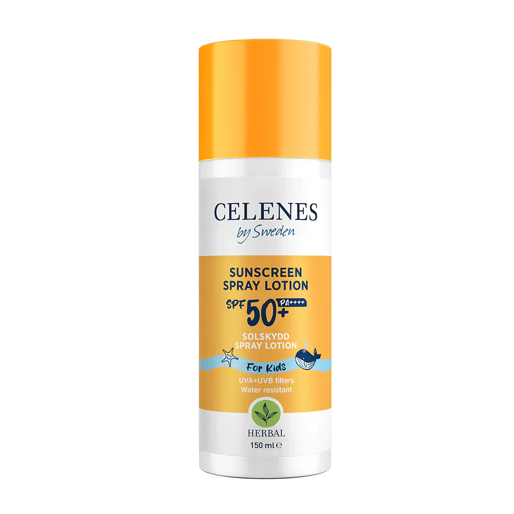 Celenes by Sweden Herbal Sunscreen Spray Lotion for Kids  50 Spf  150 ml / 5 fl oz