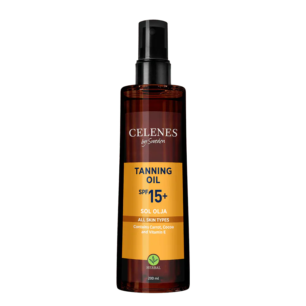 Celenes by Sweden Herbal Tanning Oil Spf 15+ 200 ml / 6.8 fl oz