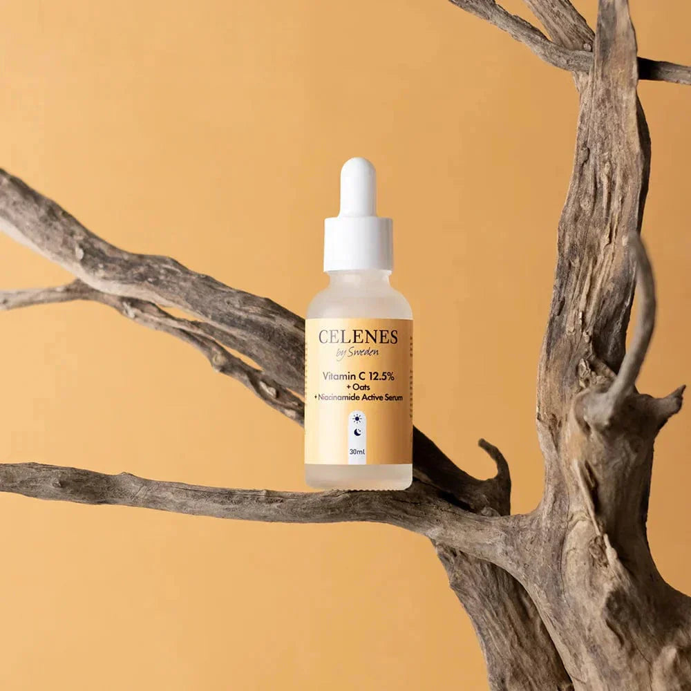 Celenes by Sweden Rena Vitamin C 12.5% + Oats + Niacinamide Active Serum 30 ml -2 Pack