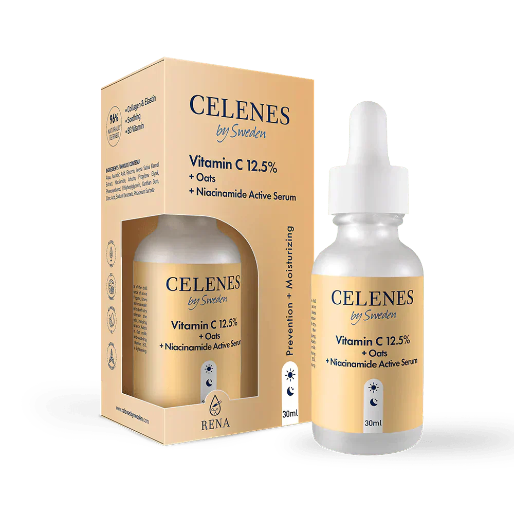 Celenes by Sweden Rena Vitamin C 12.5% + Oats + Niacinamide Active Serum 30 ml