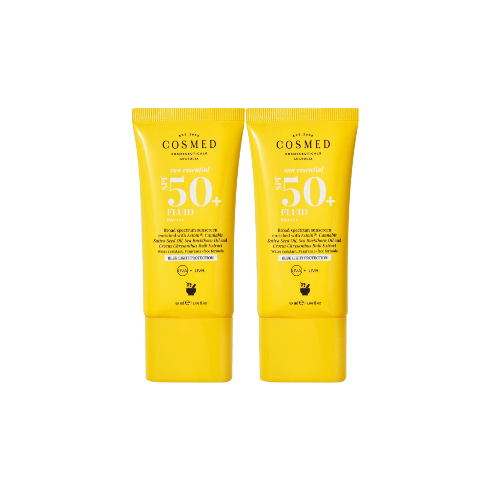 Cosmed Sun Essential Fluid SPF 50 Face Sunscreen for All Skin Types Next Generation Filters 50 ml 2 Pack