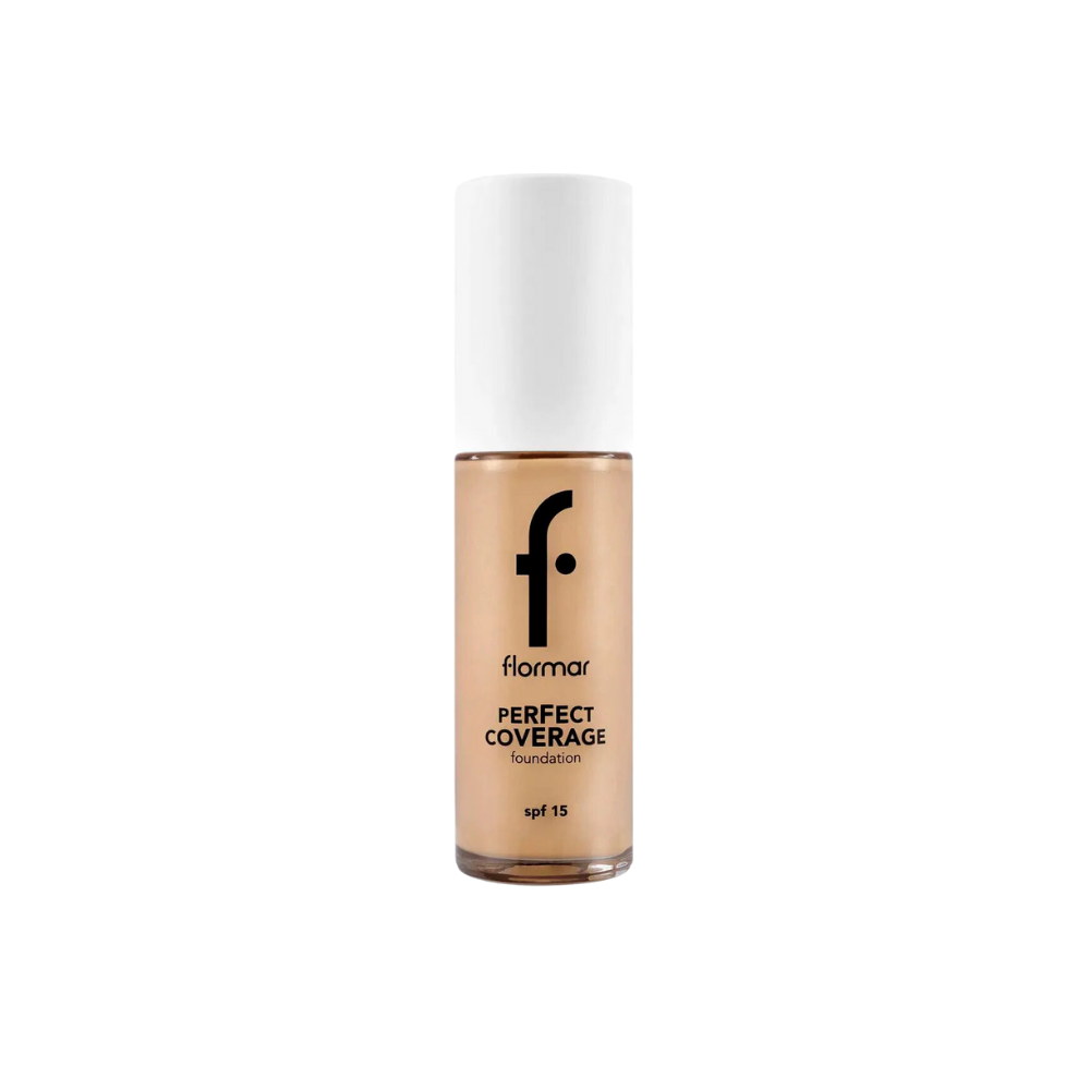 Flormar Perfect Coverage Highly Pigmented &amp; Semi-gloss Finish SPF15 Foundation 30ml - 121 Golden Natural