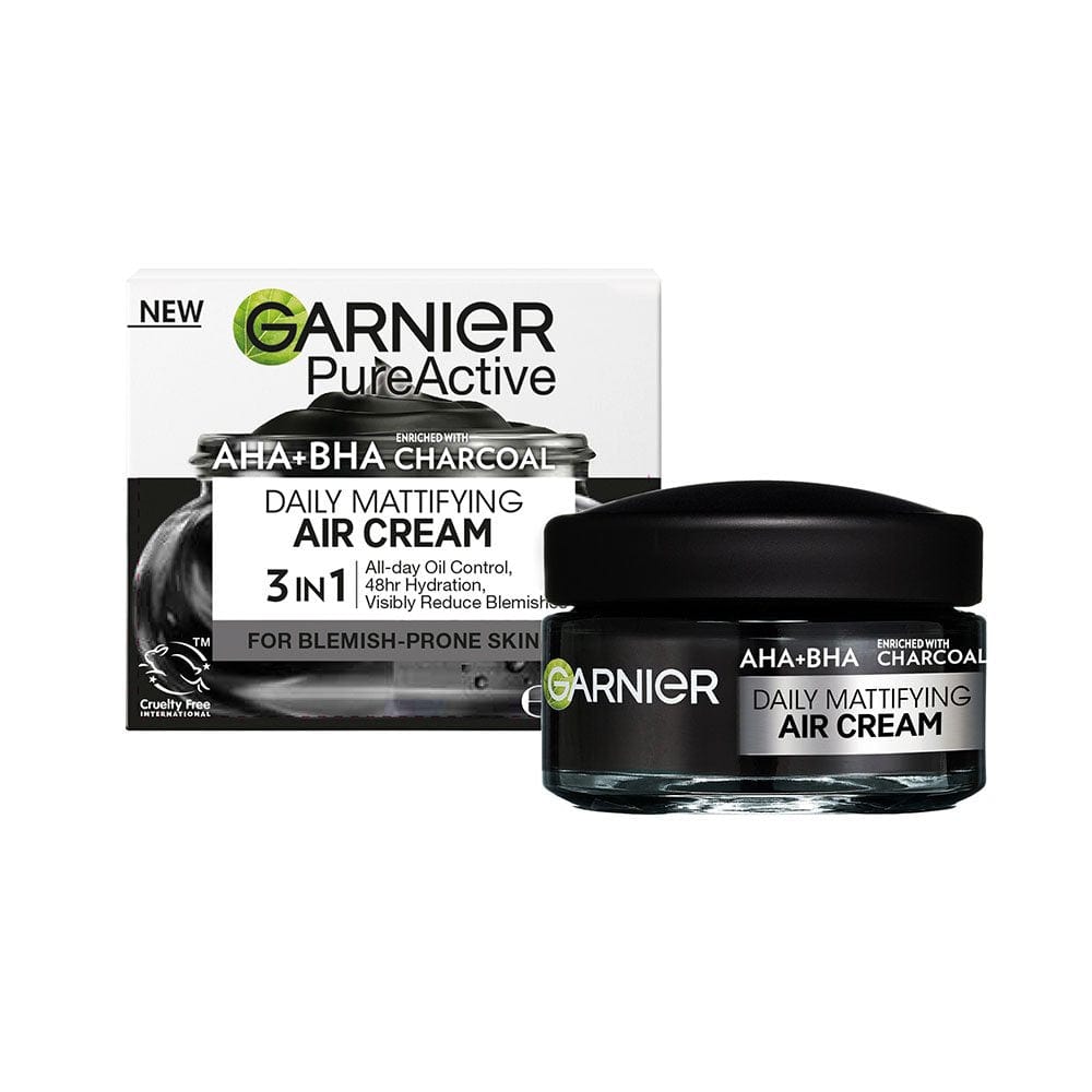 Garnier Pure Active AHA + Salicylic Acid Daily Mattifying Air Cream Moisturiser 50 ml 3 Pack