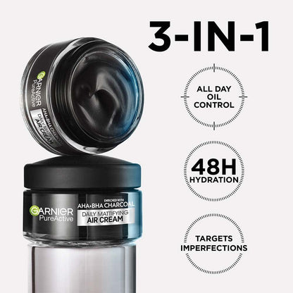 Garnier Pure Active AHA + Salicylic Acid Daily Mattifying Air Cream Moisturiser 50 ml