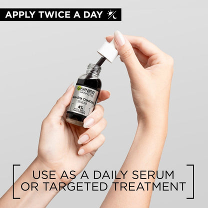Garnier Skin Active 4% AHA + BHA &amp; Niacinamide Charcoal Face Serum 30 ml
