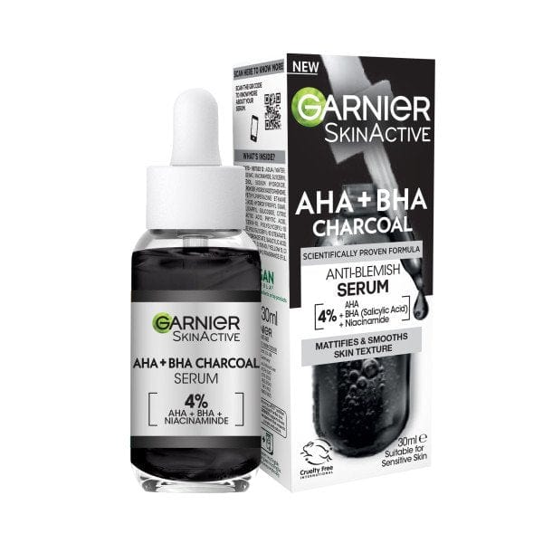 Garnier Skin Active 4% AHA + BHA &amp; Niacinamide Charcoal Face Serum 30 ml