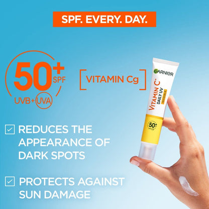 Garnier Skin Active Vitamin C Daily UV Brightening Fluid Invisible, SPF50+ 40 ml 3 Pack