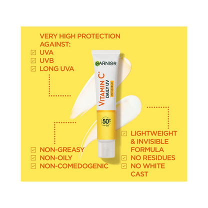 Garnier Skin Active Vitamin C Daily UV Brightening Fluid Invisible, SPF50+ 40 ml