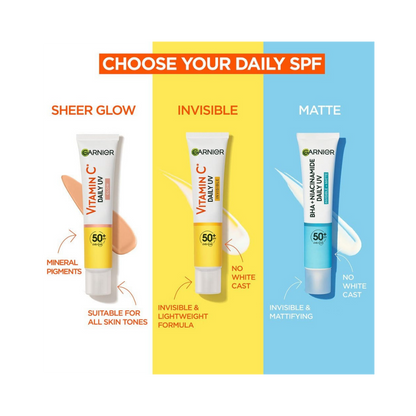 Garnier Skin Active Vitamin C Daily UV Brightening Fluid Invisible, SPF50+ 40 ml