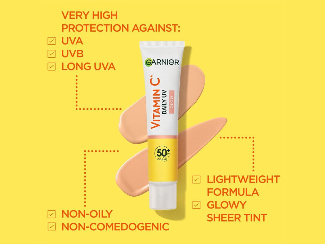 Garnier Skin Active Vitamin C Daily UV Brightening Fluid Sheer Glow, SPF50+ 40 ml 2 Pack