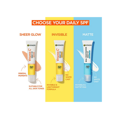 Garnier Skin Active Vitamin C Daily UV Brightening Fluid Sheer Glow, SPF50+ 40 ml