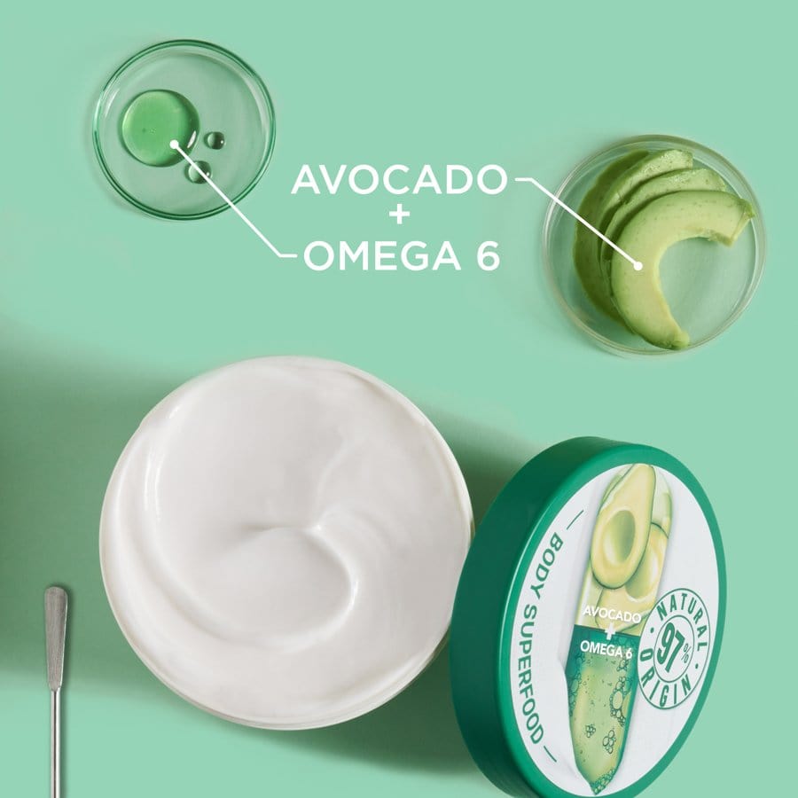 Garnier Superfood Avocado &amp; Omega 6 Superfood Nourishing Body Cream 380ml 3 Pack