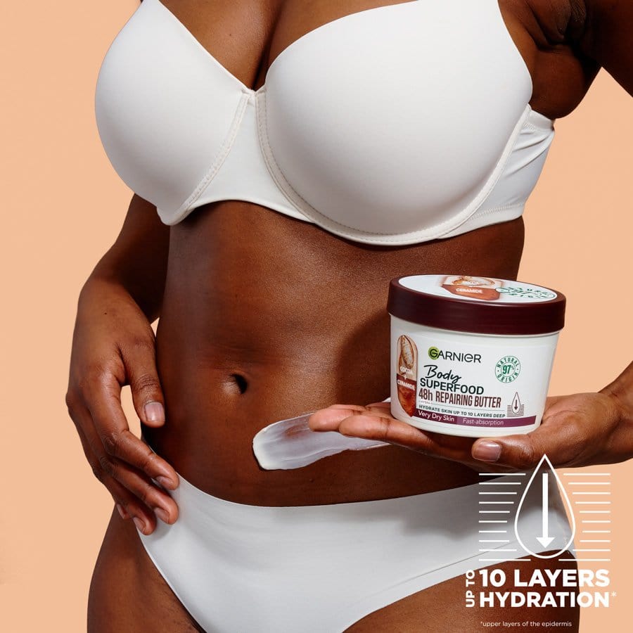 Garnier Superfood Garnier Body Superfood Cocoa &amp; Ceramide Body Cream 380ml 3 Pack