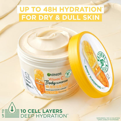 Garnier Superfood Vitamin C &amp; Mango Body Cream 380ml 3 Pack