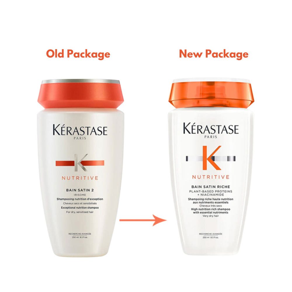 Kerastase Nutritive Bain Satin No:2 Nourishing Shampoo for Dry Hair 250ml 3 Pack