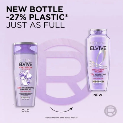 Loreal Elseve Hydra [Hryaluonic] Moisture Filling Shampoo 300 ml -2 Pack