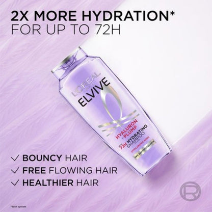 Loreal Elseve Hydra [Hryaluonic] Moisture Filling Shampoo 300 ml -3 Pack