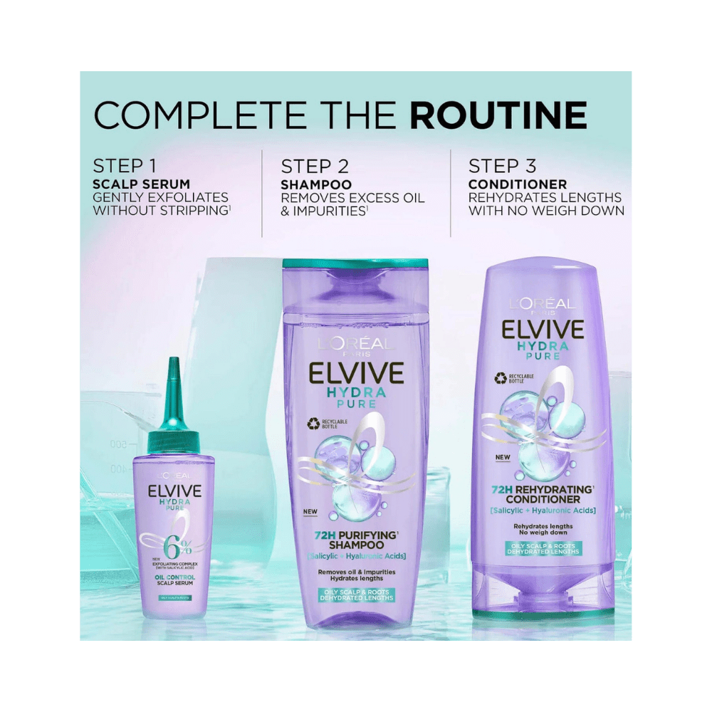 Loreal Elseve Hydra [Hyaluronic] Pure Salicylic Acid Anti-Oil Purifying Conditioner 250 ml