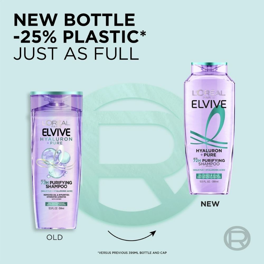 Loreal Elseve Hydra [Hyaluronic] Pure Salicylic Acid Anti-Oil Purifying Shampoo 300 ml