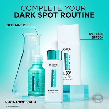 Loreal Paris Bright Reveal Anti Dark Spot Exfoliant Regenerating Peeling Serum 25 ml 3 Pack