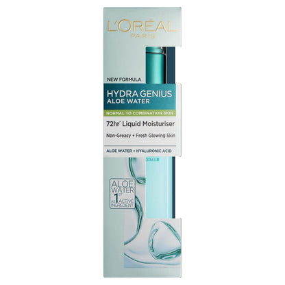 Loreal Paris Hydra Genius Hyaluronic Acid + Aloe Vera Liquid Moisturiser for Normal to Combination Skin, 70ml