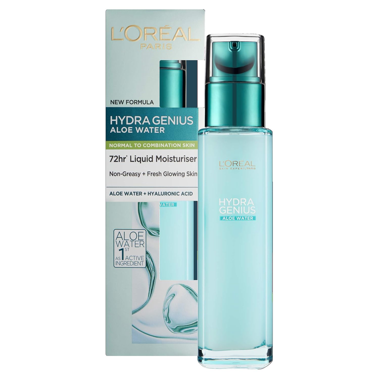 Loreal Paris Hydra Genius Hyaluronic Acid + Aloe Vera Liquid Moisturiser for Normal to Combination Skin, 70ml