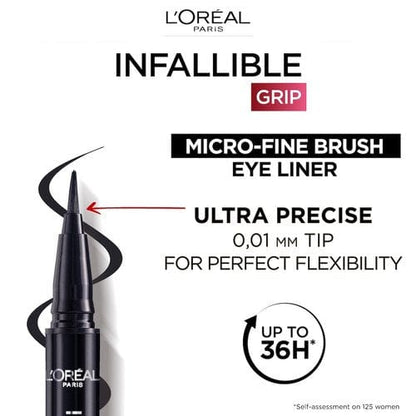Loreal Paris Infaillible Grip Micro Fine Brush Eyeliner 01 Obsidian Black