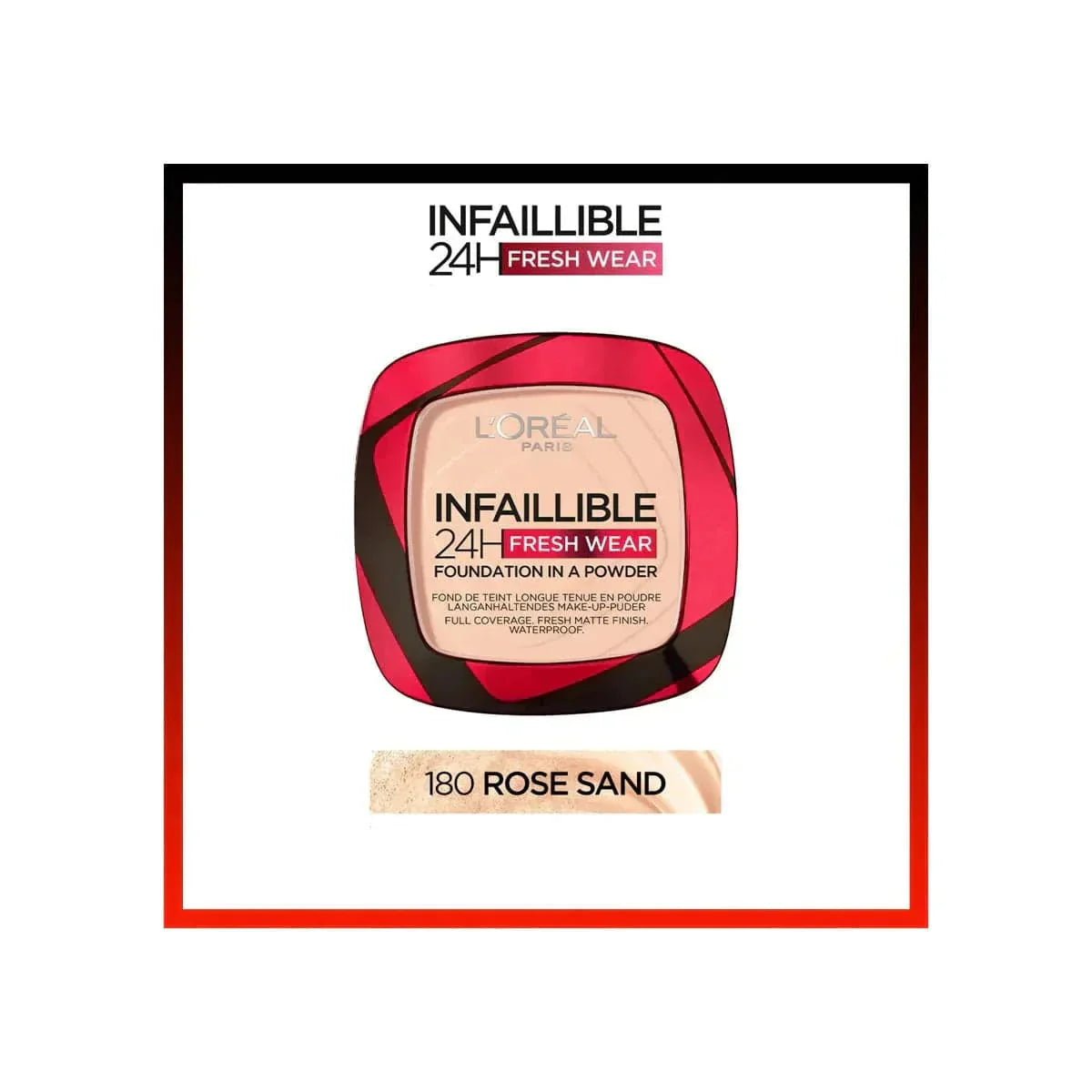 Loreal Paris Infallible Up to 24H Fresh Wear Foundation in a Powder -180 Rose Sand