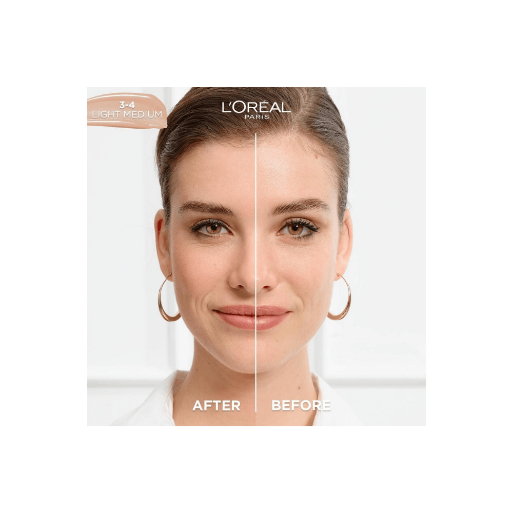 Loreal Paris True Match Nude Plumping Tinted Serum Foundation - 3-4 Light Medium