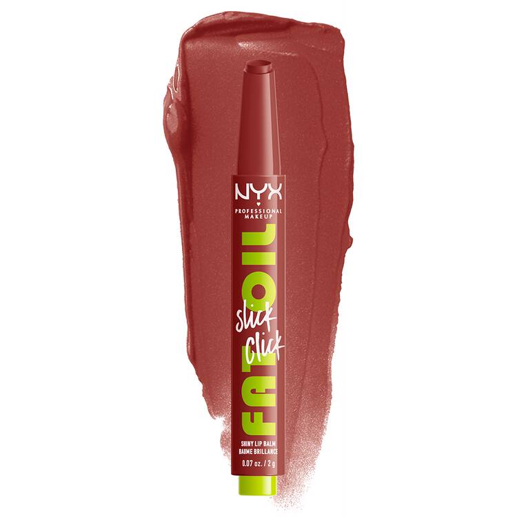 NYX Professional Makeup Fat Oil Slick Click Gloss Lip Balm - 04 Going Viral-Rose
