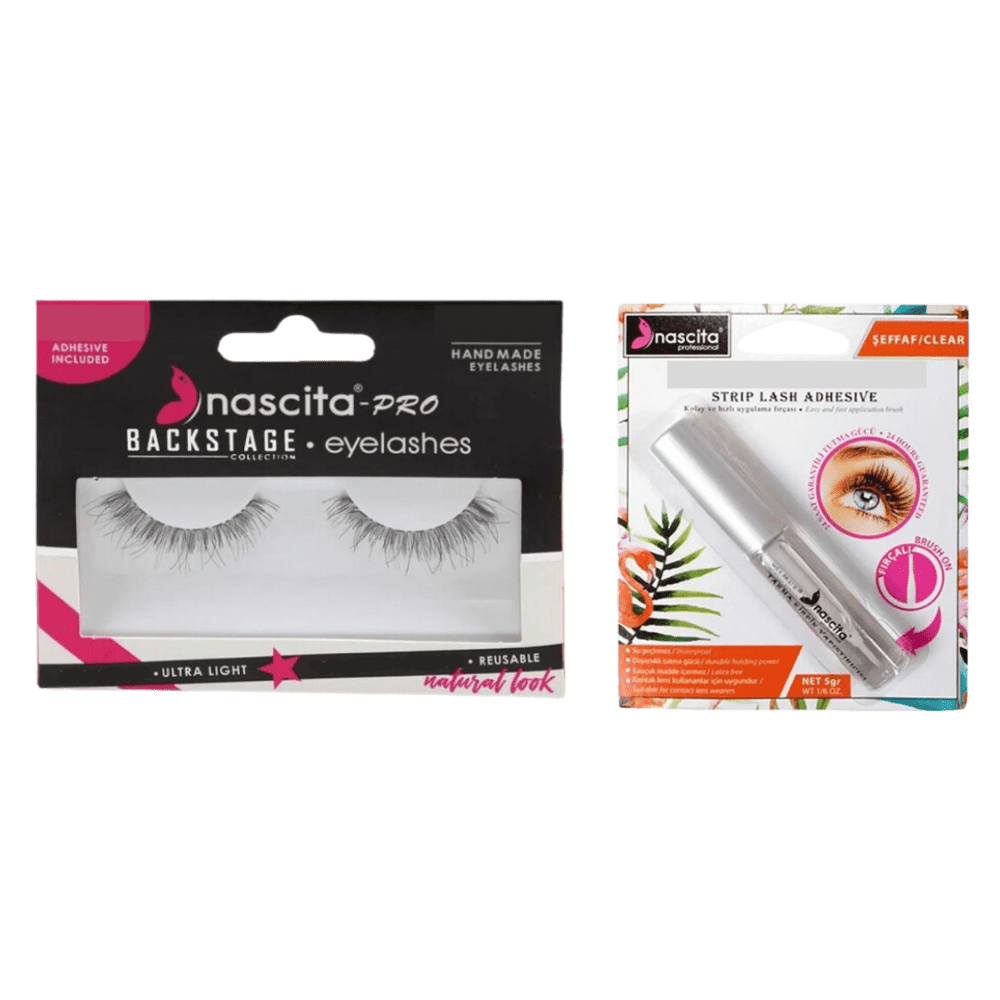 Nascita False Eyelashes Backstage Collection - 95 + Nascita Transparent False Eyelash Adhesive 5gr - 08