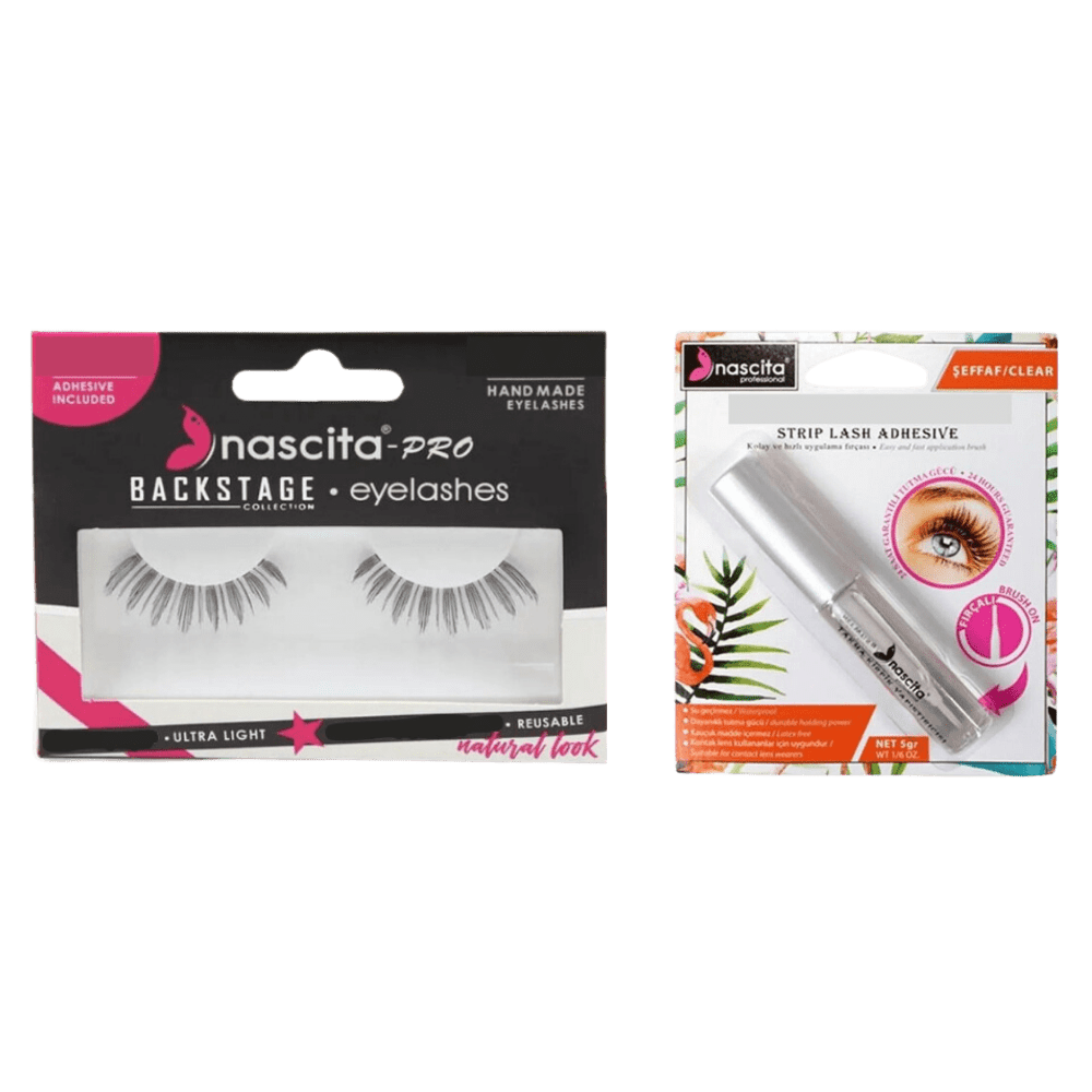 Nascita False Eyelashes Backstage Collection - 98 + Nascita Transparent False Eyelash Adhesive 5gr - 08