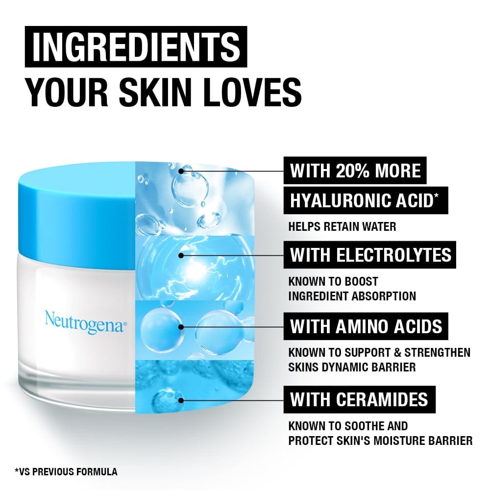 Neutrogena Hydro Boost Gel Cream Fragrance Free 50ml / 1.7 fl oz 3 Pack