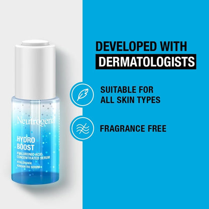 Neutrogena Hydro Boost Hyaluronic Acid Concentrated Serum 15ml / 0.5 fl oz 2 Pack