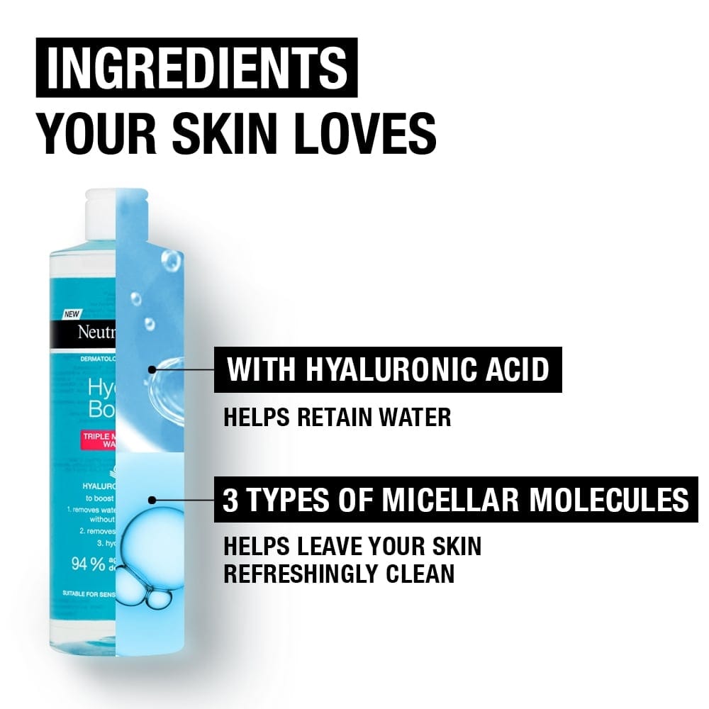 Neutrogena Hydro Boost Triple Micellar Water 400ml / 13.5 fl oz 2 Pack