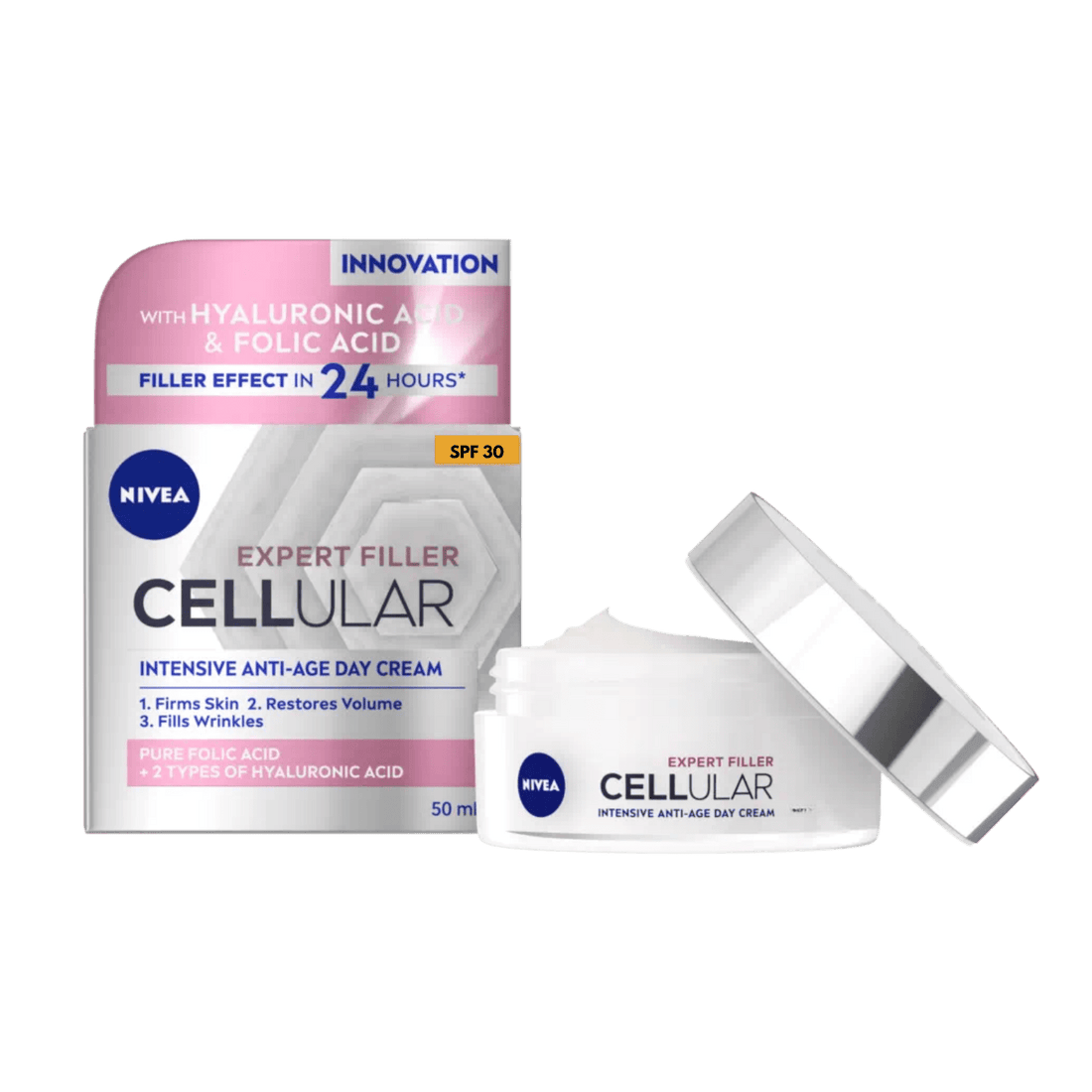Nivea Cellular Expert Filler Firming Day Face Cream SPF 30 50 ml / 1.7 fl oz - 2 Pack