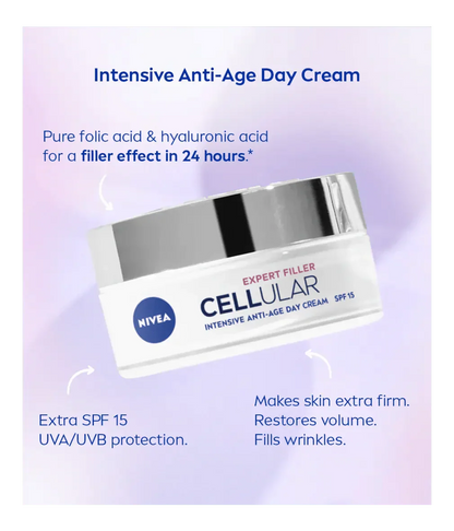 Nivea Cellular Expert Filler Firming Day Face Cream SPF 30 50 ml / 1.7 fl oz - 2 Pack