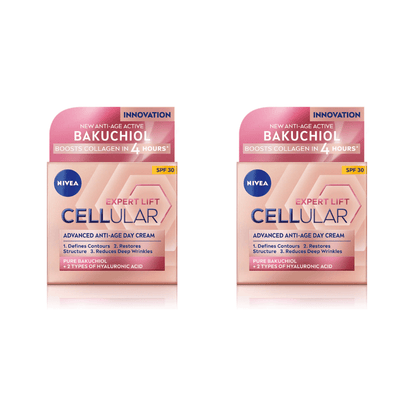 Nivea Cellular Expert Lift Pure Bakuchiol + HA Anti-Age Day Cream SPF30 50ml - 2 Pack