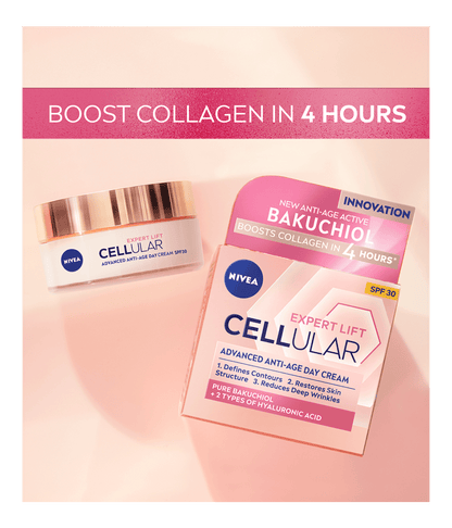 Nivea Cellular Expert Lift Pure Bakuchiol + HA Anti-Age Day Cream SPF30 50ml - 3 Pack